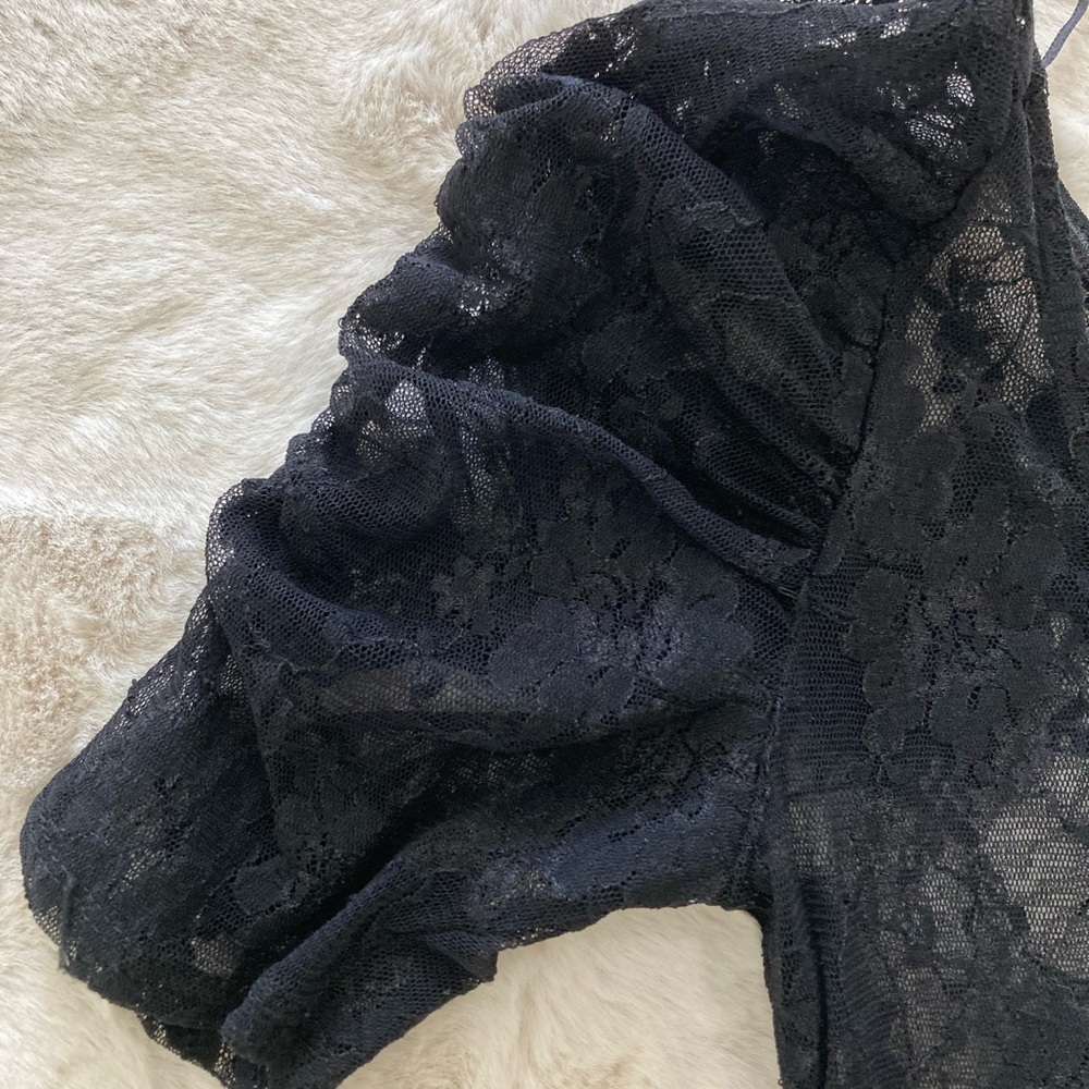Guess Black Lace Thong Bodysuit Extra Small XS - Picture 3 of 6